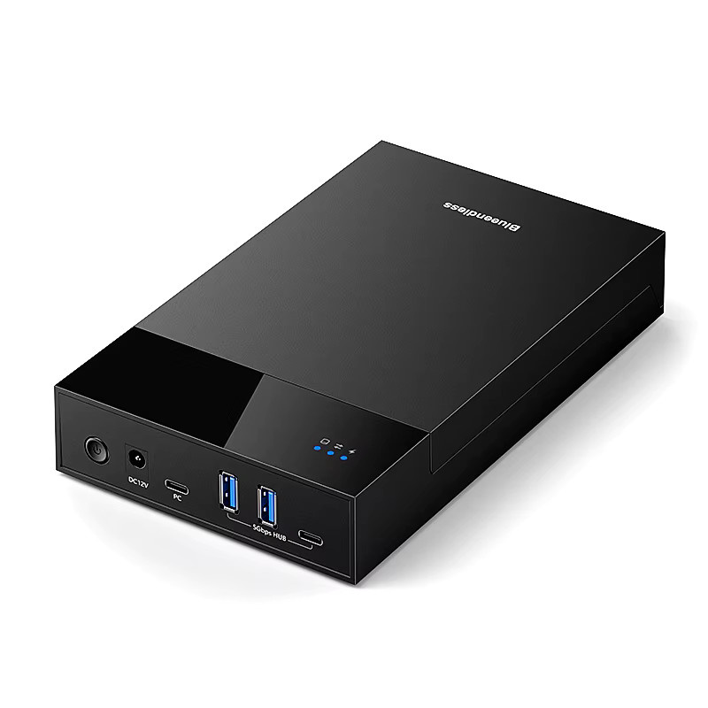 Kebidu Externes HDD-Gehäuse USB 3.0 zu SATA für 2,5 und 3,5 Zoll Festplatten mit 2-Port USB 3.0 Hub, Schwarz, bis zu 20 TB Unterstützung - Bild 4