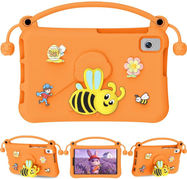 Stoßfeste Tablet-Hülle mit süßem Bienen-Ständer und Griff aus EVA-Schaum in Orange - Bild 1
