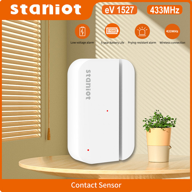 Staniot Smart Home Funk-Türsensor und Fensterkontakt in Weiß mit 433MHz und WLAN-Anbindung - Bild 1