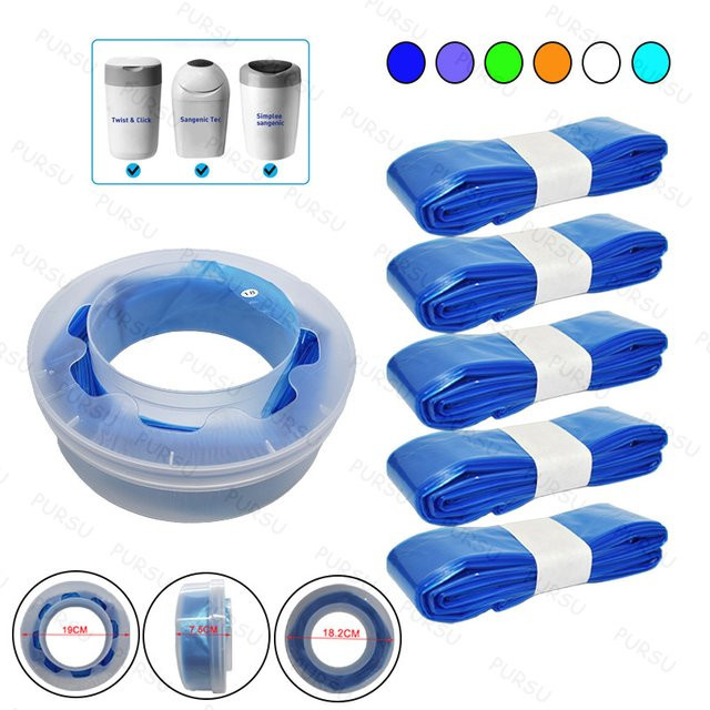 Tommee Tippee Windel-Nachfüllbeutel für Twist & Click und Sangenic Windelbehälter, abbaubare Müll-Ersatzbeutel, Blau - Bild 1
