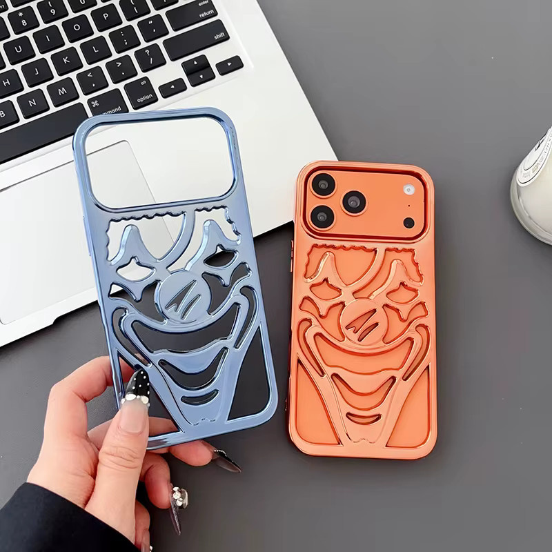Stoßfeste 3D-Clown-Schutzhülle aus galvanisiertem TPU für Apple iPhone 17 16 15 14 13 Pro Max in Blau mit Wärmeableitung - Bild 2