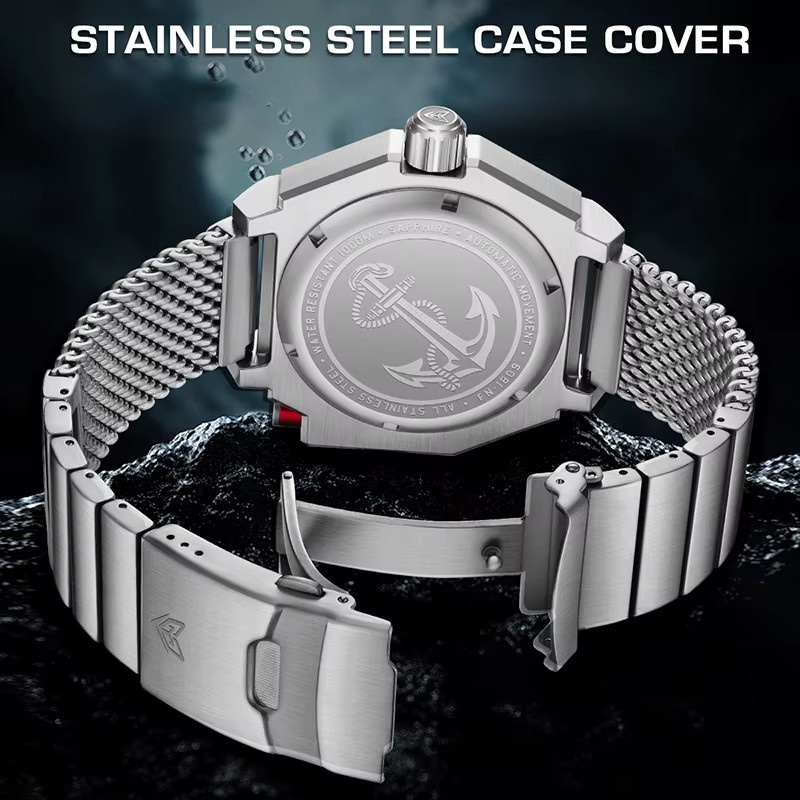 FeelNever Armbanduhr, Automatik, Edelstahl, Blau, Herren - Bild 4