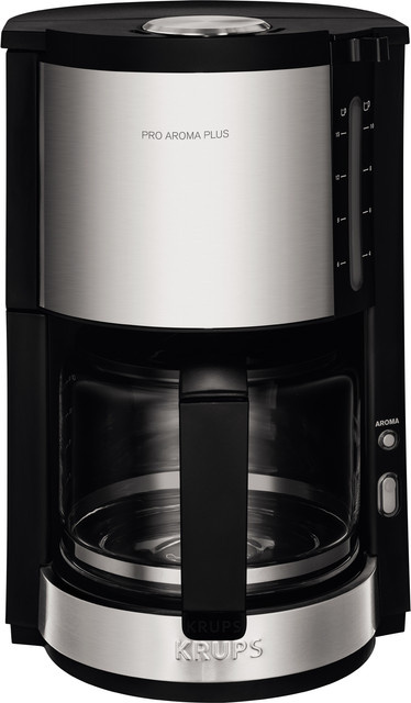 KRUPS ProAroma Plus KM3210 Filterkaffeemaschine in Schwarz und Silber mit Glaskanne und 1100 Watt Leistung - Bild 1