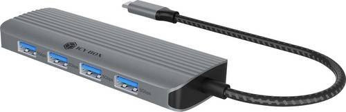 ICY BOX USB-C Dockingstation IB-DK4022a-CPD in Grau mit Power Delivery, HDMI, DisplayPort, USB-C und USB-A Anschlüssen für 4K UHD - Bild 1