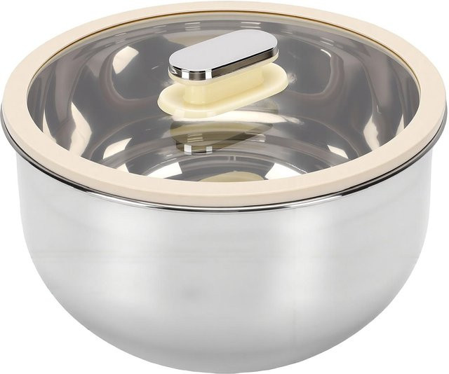 Fishine Rührschüssel aus Edelstahl mit Spritzschutz in Silber, rund, Durchmesser: 23,0 cm - Bild 1