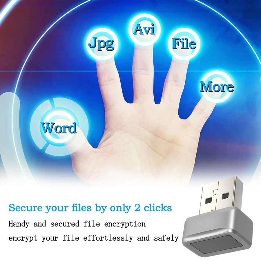 VODOOL USB-Fingerabdruckleser FIDO U2F Sicherheitsschlüssel mit Windows Hello Anti-Spoofing und 360 Grad Berührungssensor - Bild 2