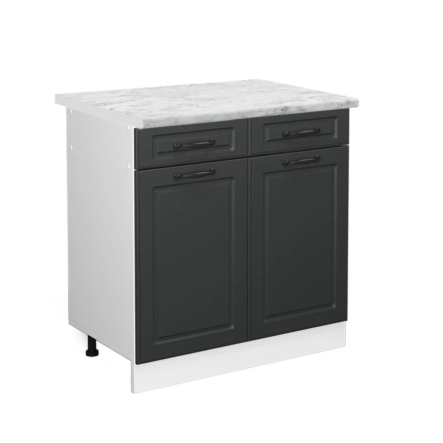 Vicco Küchenunterschrank R-Line Landhaus Stil Anthrazit und Weiß B: 80 cm, T: 60 cm, H: 81,6 cm - Bild 2