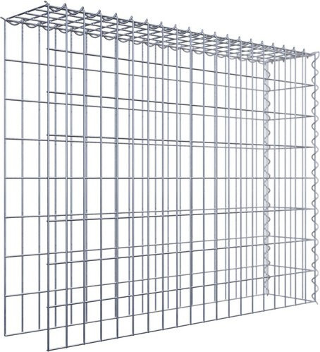 Gabiona Anbaukorb Typ 4 aus Stahl in Silbergrau, B/T/H: 80 x 100 x 20 cm, Maschenweite 5 x 10 cm - Bild 1