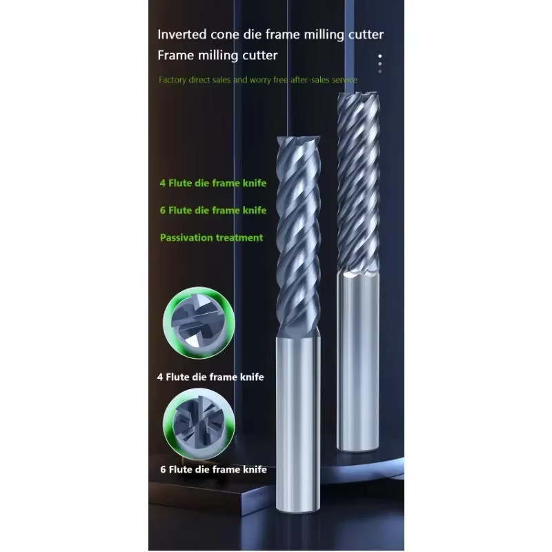 Hartmetall-Schaftfräser mit 6 Zähnen und 6 Nuten für CNC-Metall- und Stahlbearbeitung in Silber - Bild 3