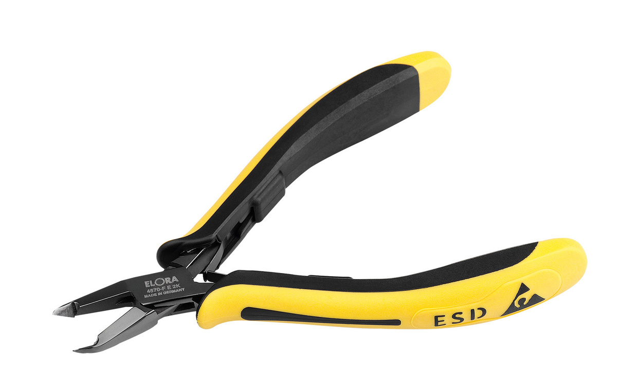 Elora Elektronik Spitzenschrägschneider ESD mit feiner Spitze ELORA-4570-F E 2K in Gelb - Bild 1