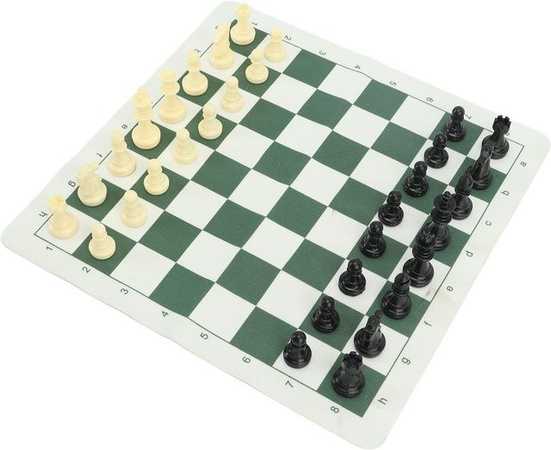 shoemst Schachspiel Reise-Schachbrettspiel-Set aus Kunstleder PU mit 32 Schachfiguren