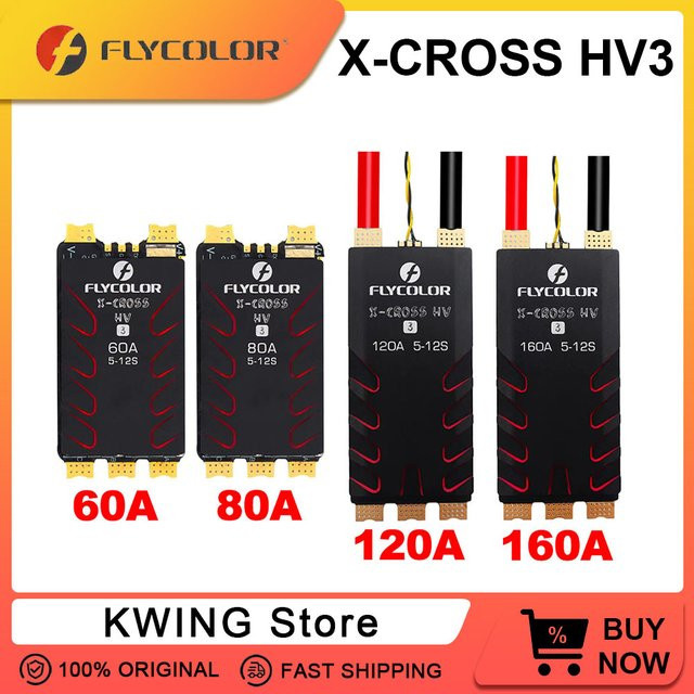FLYCOLOR X-CROSS HV3 Bürstenloser ESC Geschwindigkeit Controller für RC FPV Racing Drone Quadcopter in Schwarz - Bild 1
