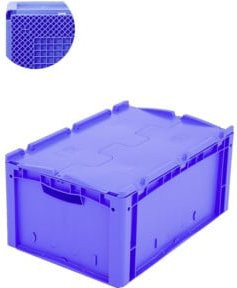 Bito Eurostapelbehälter XL mit Deckel und Rippenboden, blau, B/T/H: 60 x 40 x 28,8 cm - Bild 1
