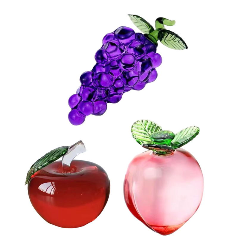 Dekorative Obstfigur aus Glas von homyl in Rot als Briefbeschwerer und Kunsthandwerk für Tisch, Büro oder Heimdekoration - Bild 2