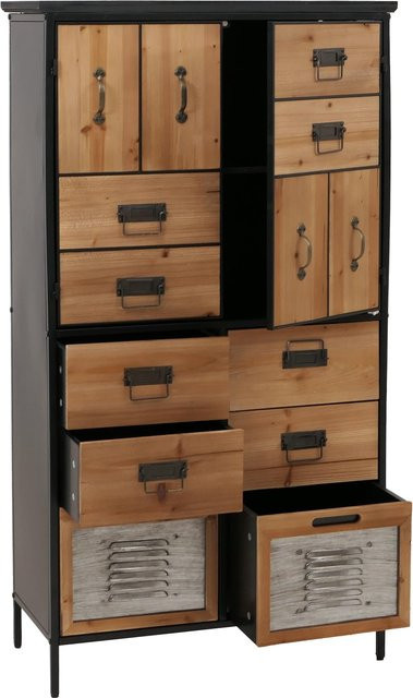 Apothekerkommode MCW-O80 Highboard im Vintage Shabby-Look, Farbe Braun, B/H/T: 136 x 73 x 35 cm - Bild 1