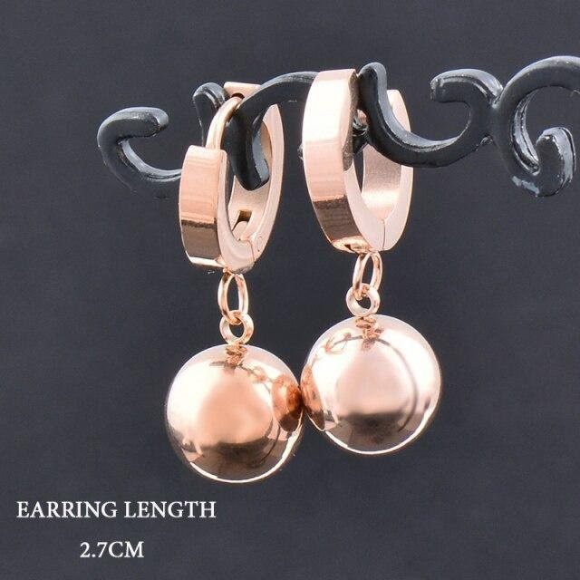 Ohrringe Edelstahl, Roségold, Schwarzes Herz, Damen - Bild 1