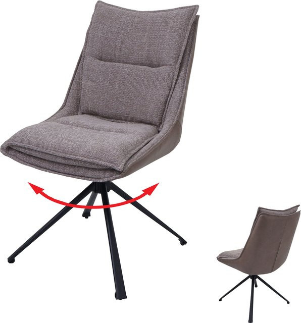 MCW Esszimmerstuhl N71 Beige mit Auto-Return Funktion aus Stoff und Kunstleder - Bild 1