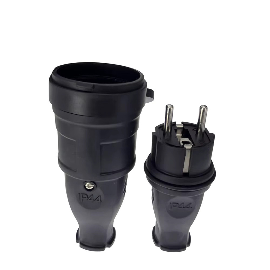 Bolantedz Wasserdichter Schuko Stecker 16A 250V 4000W Elektrischer Männlicher Industriestecker in Schwarz - Bild 2