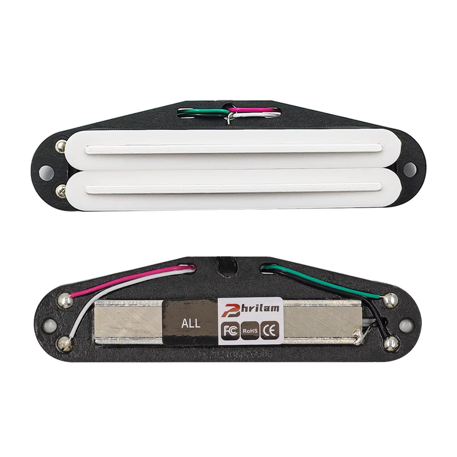Phrilam Pro ST Alnico5 Dual Single Coil Mini Humbucker Pickup für E-Gitarren in Schwarz - Bild 2