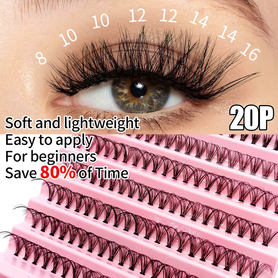 LAKANAKU Wimpern-Cluster-Set, Wispy Clusters, Unisex - Bild 1