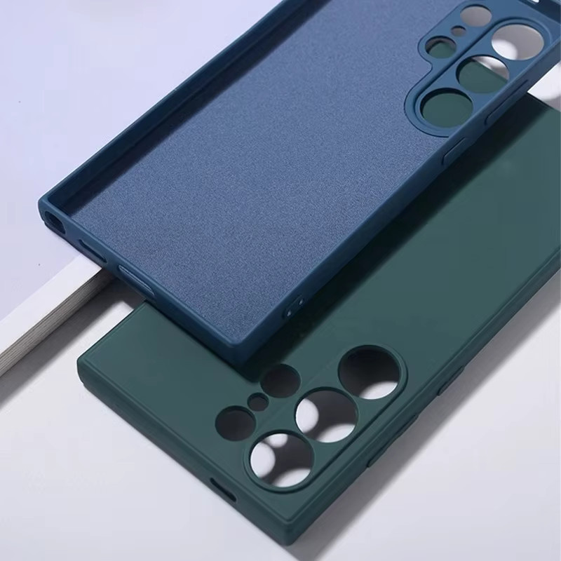 Samsung Schutzhülle aus flüssigem Silikon mit Soft-Touch für Galaxy S24 S23 S22 Ultra Plus und S23 FE in Blau - Bild 2