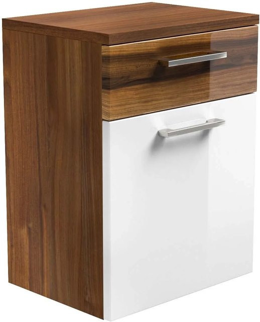 Posseik Bad-Hängeschrank Rima in Walnuss und Weiß, Breite: 40 cm, Höhe: 53 cm - Bild 1