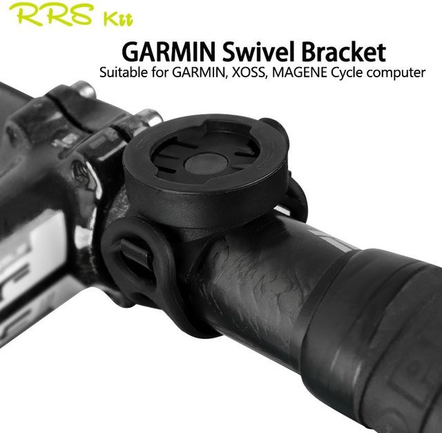 RRSKIT Fahrradcomputer-Halterung in Schwarz, 360 Grad drehbar für Rennrad und MTB, Lenkerhalterung für Garmin, IGPSPORT, WAHOO und XOSS GPS-Geräte - Bild 1