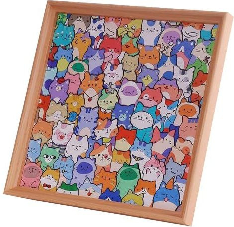 Cartoon Katze Holz Malpuzzle Set, Puzzlespiel, Bunt / Mehrfarbig - Bild 1