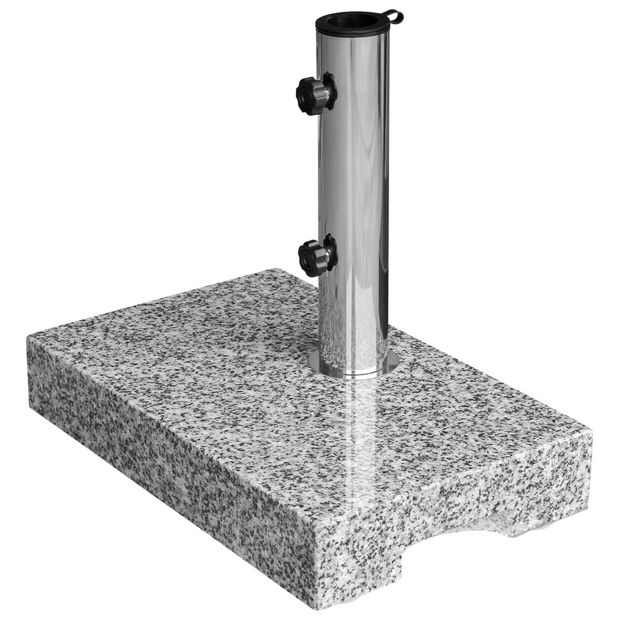 Anndora Sonnenschirmständer Granit Hellgrau mit 25kg Gewicht, B/T/H: 45 x 28 x 7,5 cm, für Stämme bis max. 48mm - Bild 1