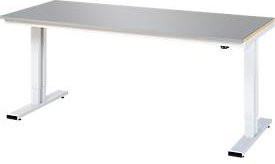 Rau Werktisch Adlatus elektrisch höhenverstellbar mit Edelstahlbelag silber/lichtgrau B/T/H: 200 x 80 x 72-112 cm - Bild 1