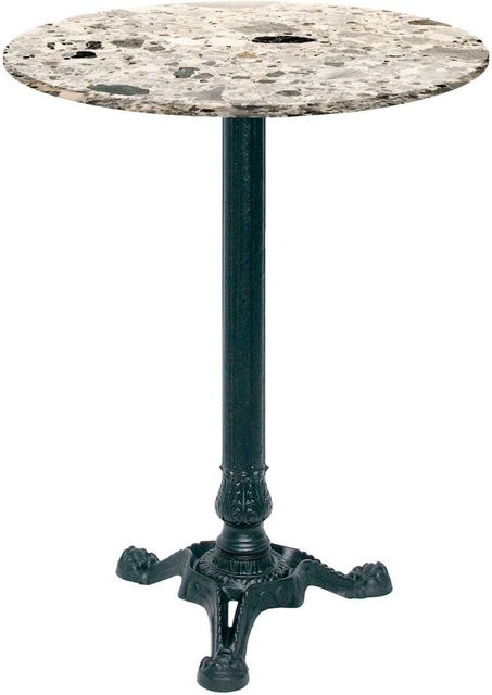 RestooTab Stehtisch Bistrot rund in Grau Terrazzo mit schwarzem Gestell, Durchmesser: 60 cm, Höhe: 113 cm - Bild 1