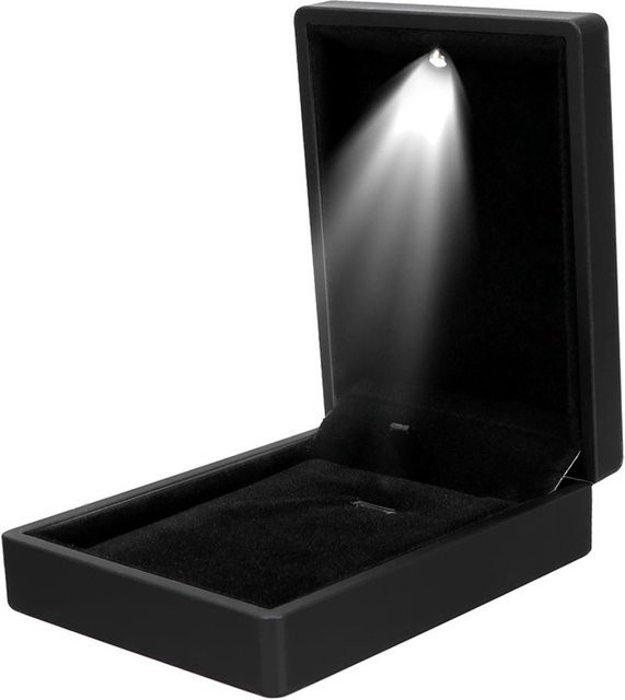 Schmuckaufbewahrungsbox von HOME LOVER mit LED-Licht für Halsketten und Anhänger in Schwarz - Bild 1