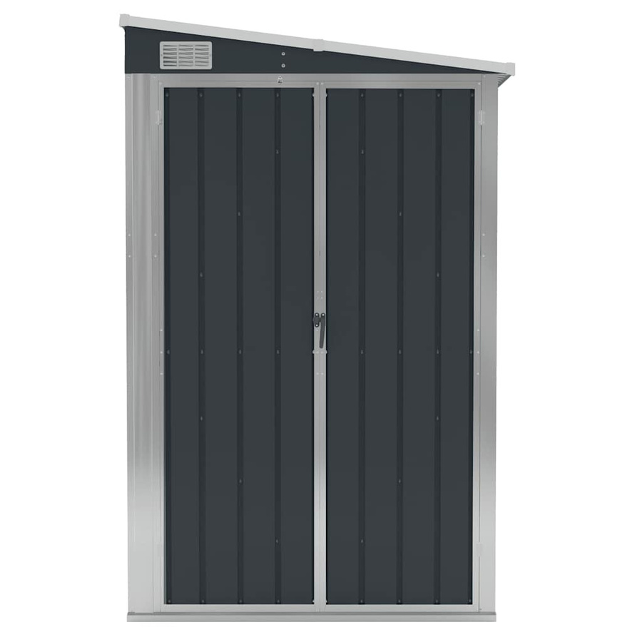 vidaXL Wand-Geräteschuppen Gartenhaus aus Stahl in Anthrazit, B/H/T: 118 x 194 x 178 cm - Bild 4