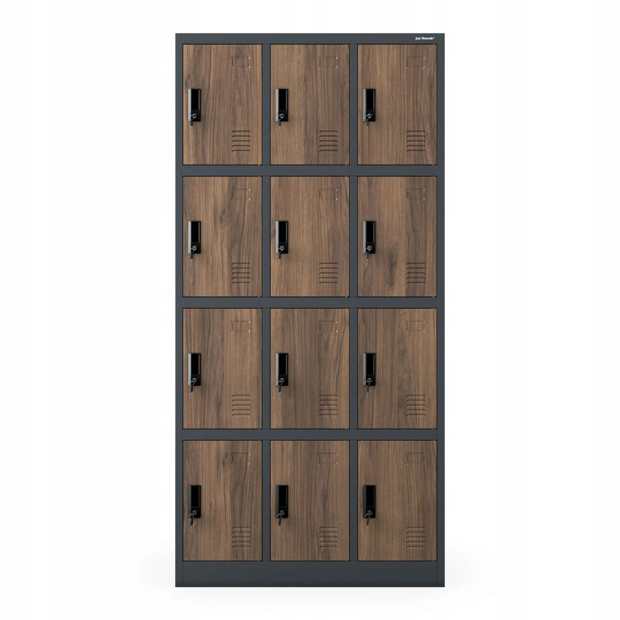 JAN NOWAK Spind Marcin Fächerschrank mit 12 Fächern und Schloss, Anthrazit-braun, B/T/H: 90 x 40 x 185 cm - Bild 2