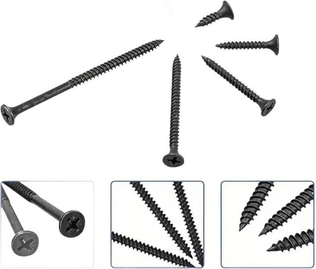 JETTING M2 Selbstschneidende Schrauben Sortiment Kit in Schwarz für Holz, 400/800 Stück Set - Bild 1