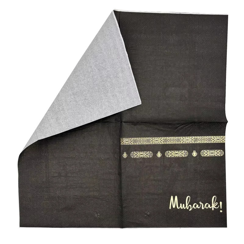 10 Stück Umrah Mubarak Papierservietten in Schwarz für Ramadan und Eid Mubarak Dekoration - Bild 4