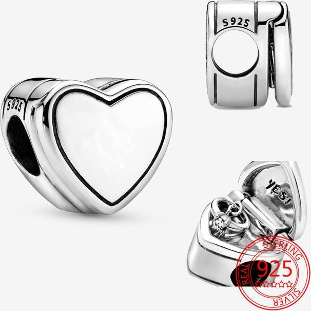 Herz-Anhänger 925 Sterlingsilber, weiß, Damen - Bild 1