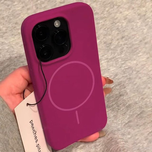 Yiran Flüssigsilikonhülle für iPhone mit MagSafe Magnetischem Kabellosem Laden und Stoßfestem Schutz in Lila - Bild 1