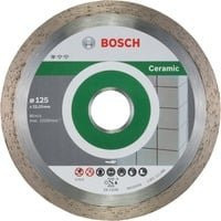 Bosch Diamanttrennscheibe Standard für Keramik, Silber, 10 Stück, Durchmesser: 125 mm, B/T/H: 125 x 22,23 x 1,6 x 7 mm - Bild 1