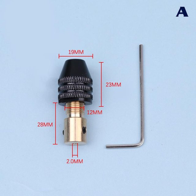 Universal Mini-Spannzangen-Set für kleine elektronische Bohrer, Schwarz und Messing, Spannbereich 0,3–3,4 mm - Bild 1