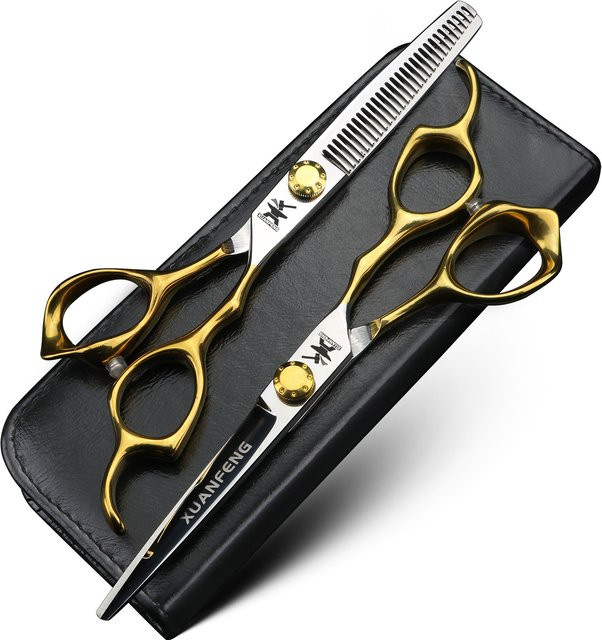 XUANFENG Friseurschere mit Fischschuppengriff, Schneide- und Effilierschere, 6 Zoll, Unisex - Bild 1