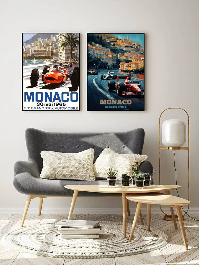 MINISO Vintage Monaco Prix F1 Racing Poster Aufkleber, wasserfest, mehrfarbig, 15 x 15 cm - Bild 7