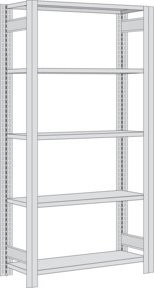 Regalwerk BERT Lagerregal in Grau mit 5 Fachböden aus Stahl, Höhe: 200 cm, Breite: 87,5 cm, Tiefe: 60 cm - Bild 1