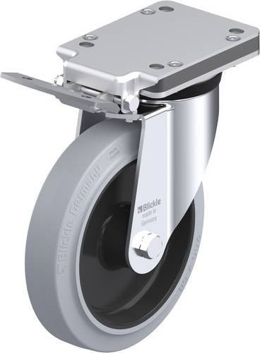 Blickle Lenkrolle LK-POEV 200R-IS-SG mit Feststeller in Grau und Schwarz, Rad-Durchmesser: 20 cm, Tragfähigkeit: 500 kg - Bild 1