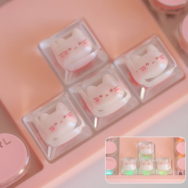 Arvin Transparente ESC Tastenkappe mit Katze Motiv für mechanische Cherry MX Tastaturen - Bild 1
