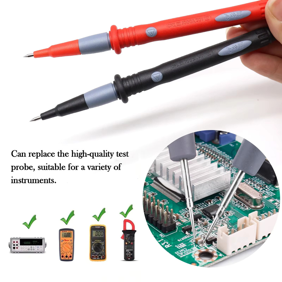 SNAKOL 22-teiliges Multimeter-Messleitungsset mit Silikondrahtsonden und austauschbaren Nadelspitzen sowie universellen Krokodilklemmen für elektronische Reparaturen - Bild 4