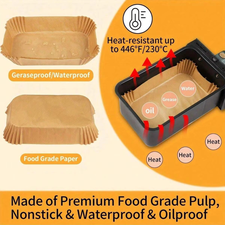 YOCITY Einweg Backpapier für die Heißluftfritteuse, runde Antihaft-Papierliner für deine Airfryer, 50/100/200 Stück - Bild 3