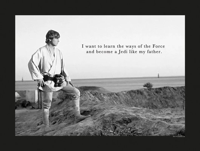 Komar Wandbild Star Wars Quote in Schwarz-Weiß, B: 40 cm, H: 30 cm - Bild 1
