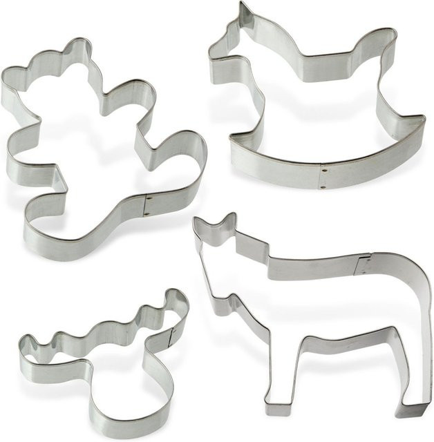 Zenker Ausstecher-Set weihnachtliche Tiere, 4-teilig, Metall, Silber - Bild 1