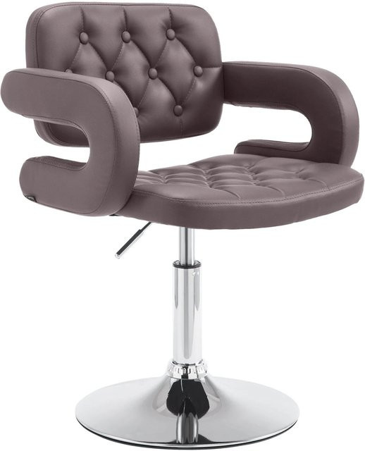 DELUKE Lounger Sessel TURKU in Braun aus Kunstleder mit Metallgestell, B/T/H: 62 x 55 x 76 cm - Bild 1